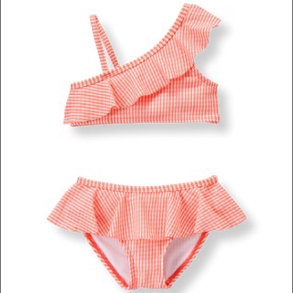 Janie and Jack orange and white textured bikini size 18-24 months